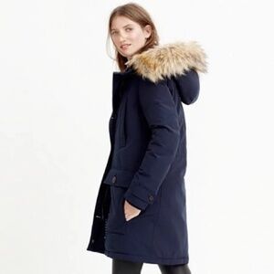 J Crew Nordic Down Parka in navy; very warm; women’s small